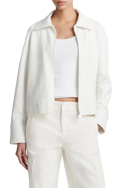Shop Vince Cotton Blend Jacket In 101owh-off White