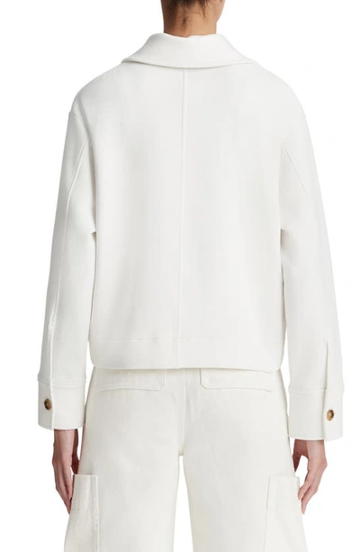 Shop Vince Cotton Blend Jacket In 101owh-off White