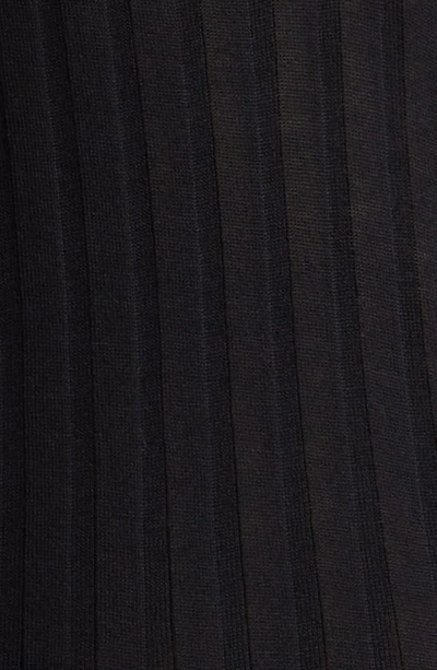 Vince Elbow-sleeve Silk Rib Polo Shirt In 001blk-black
