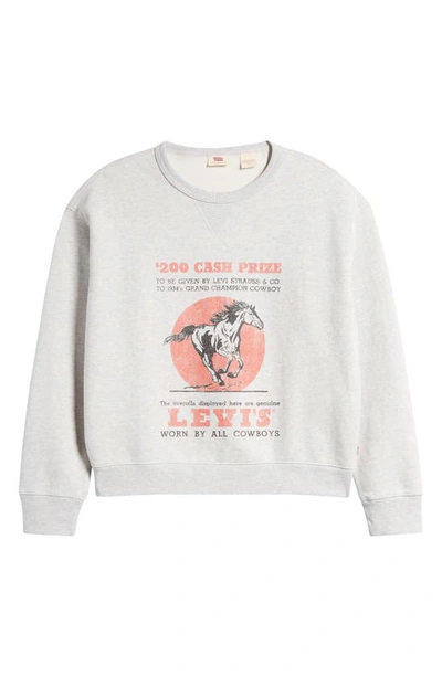 Shop Levi's Signature Graphic Crewneck Sweatshirt In Crw Cash Prize Orbit Heat Gray
