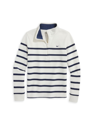 Shop Vineyard Vines Little Boy's & Boy's Breton Saltwater Half-zip Pullover In Nautical Navy