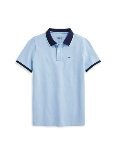 Shop Vineyard Vines Little Boy's & Boy's Classic Tipped Pique Polo Shirt In Jake Blue