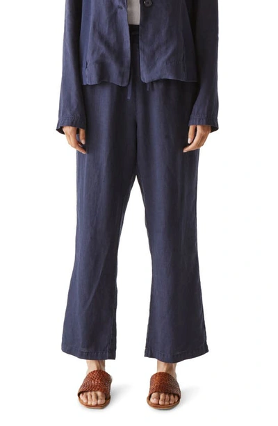 Shop Michael Stars Nolan Linen Drawstring Pants In Nocturnal