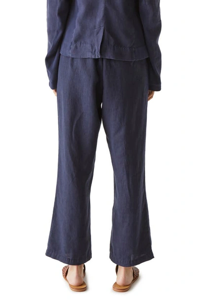 Shop Michael Stars Nolan Linen Drawstring Pants In Nocturnal