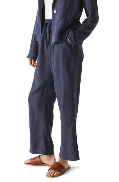 Michael Stars Nolan Linen Drawstring Pants In Nocturnal