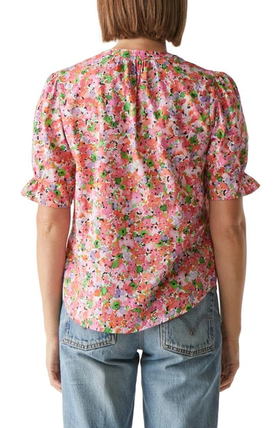 Shop Michael Stars Roxanne Short Sleeve Button-up Shirt In Warm Combo