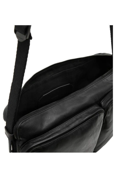 Shop Allsaints Steppe Leather Messenger Bag In Black