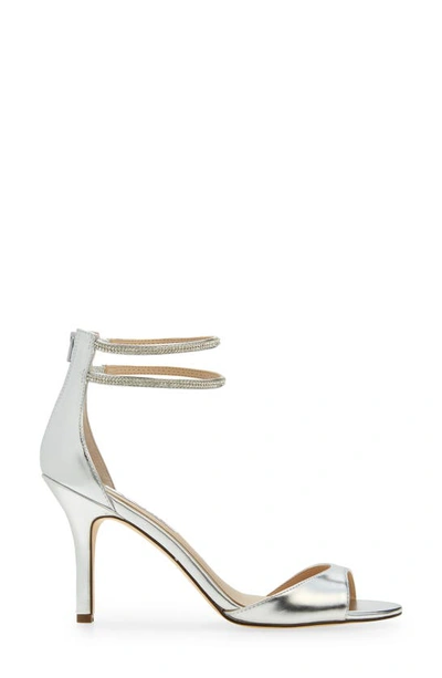 Nina Viktora Ankle Strap Sandal In True Silver Metal