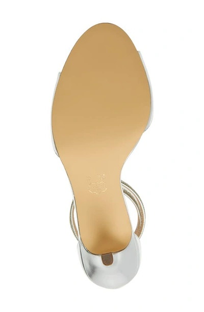 Nina Viktora Ankle Strap Sandal In True Silver Metal