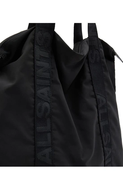 Shop Allsaints Afan Recycled Nylon Tote Bag In Black