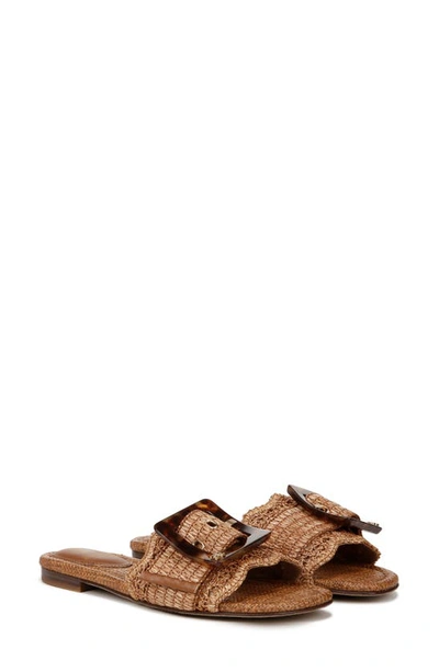 Shop Sam Edelman Bambi Raffia Buckle Slide Sandal In Cuoio