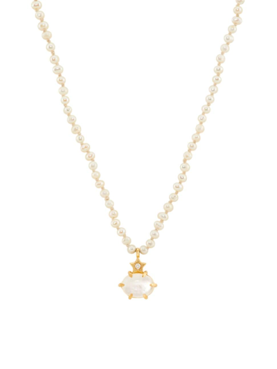 Shop Andrea Fohrman Women's Cosmo 14k Yellow Gold & Multi-gemstone Pendant Necklace In Pearl