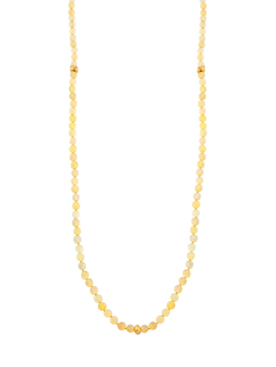 Shop Andrea Fohrman Women's 14k Yellow Gold, Opal & 0.03 Tcw Diamond Beaded Necklace