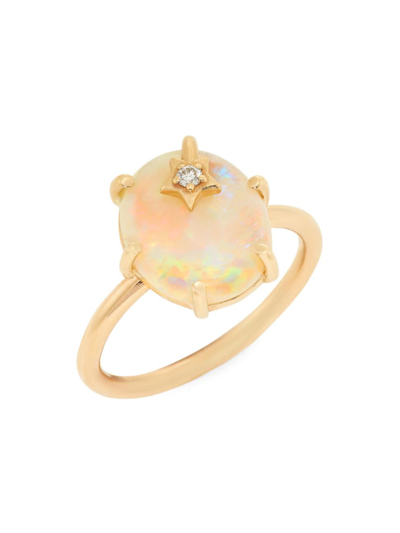 Shop Andrea Fohrman Women's Galaxy Mini 14k Yellow Gold & Opal Ring