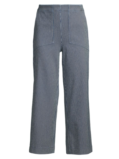 Shop Nic + Zoe Women's All Day Stripe Wide-leg Jeans In Indigo Multi