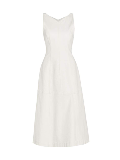 Shop Proenza Schouler White Label Women's Arlet Cotton-blend Stretch Twill Sleeveless Midi-dress In Ecru