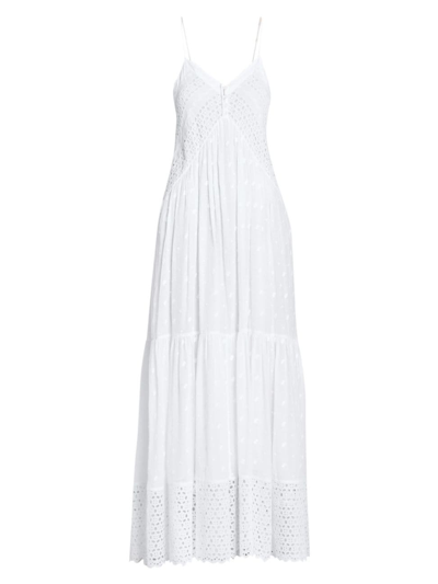 Shop Isabel Marant Étoile Women's Sabba Embroidered Cotton Maxi Dress In White