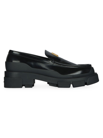 Shop Givenchy Women's Terra Loafer In Brushed Leather In Black