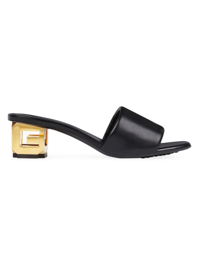 Shop Givenchy Women's G Cube Mules In Leather In Black