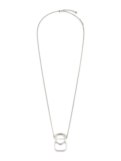 Shop Givenchy Men's G Can Necklace In Metal In Silver