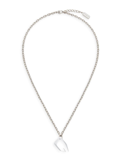 Shop Givenchy Men's Giv Cut Necklace In Metal And Enamel In Optic White