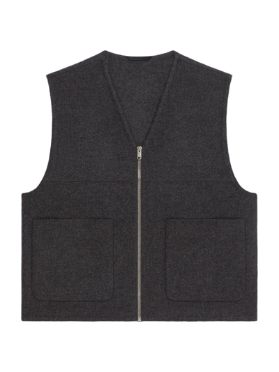 Shop Givenchy Men's Waistcoat In Double Face Wool And Cashmere In Dark Grey