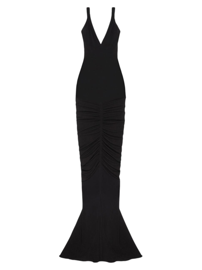 Shop Givenchy Women's Ruched Dress With Twisted Straps In Crepe In Black