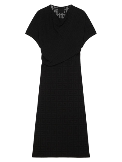 Shop Givenchy Women's Draped Dress In 4g Jacquard In Black