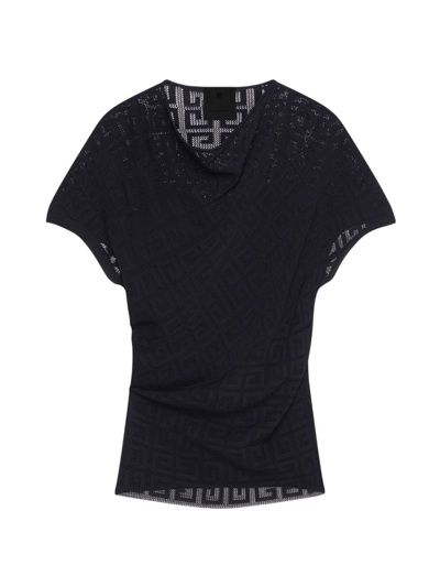 Shop Givenchy Women's Draped Top In 4g Jacquard In Black