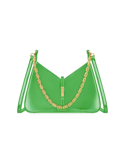 Shop Givenchy Women's Small Cut Out Bag In Shiny Leather With Chain In Absynthe Green