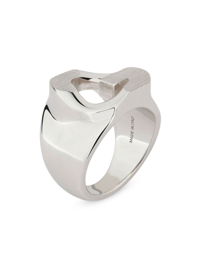 Shop Givenchy Men's G Chain Ring In Metal In Silver