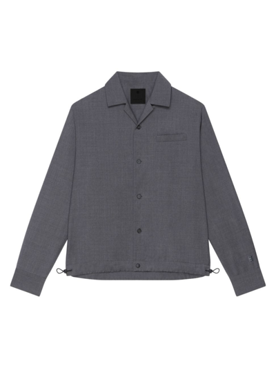 Shop Givenchy Men's Overshirt In Wool In Medium Grey