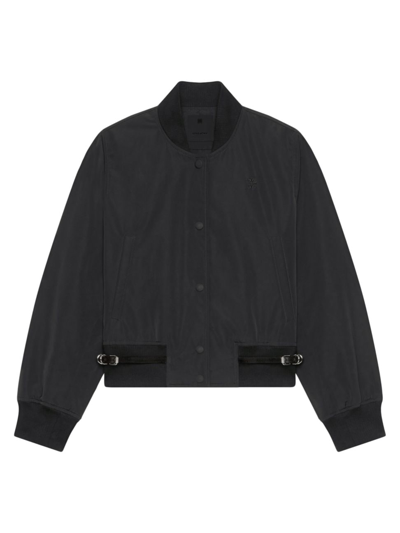 Shop Givenchy Women's Voyou Varsity Jacket In Cotton Taffetas In Black