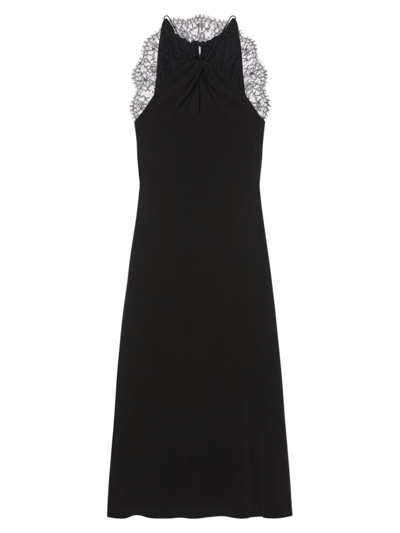 Shop Givenchy Women's Dress In Crepe With Lace In Black