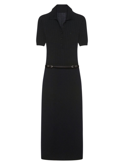 Shop Givenchy Women's Voyou Polo Dress In Knit In Black