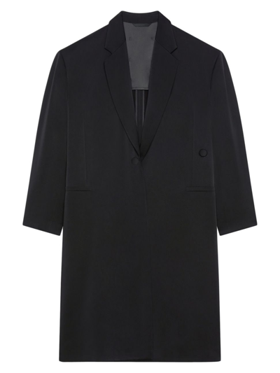 Shop Givenchy Women's Coat In Crepe And Satin In Black