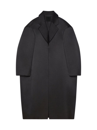 Shop Givenchy Women's Oversized Coat In Silk Satin Duchesse In Black