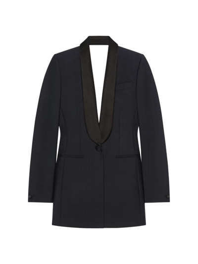 Shop Givenchy Women's Draped Jacket In Wool And Mohair In Black