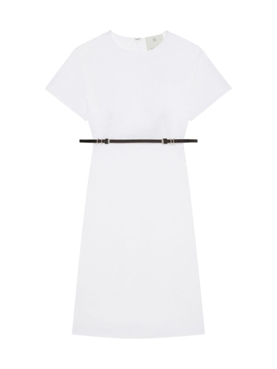 Shop Givenchy Women's Voyou Dress In Poplin In White