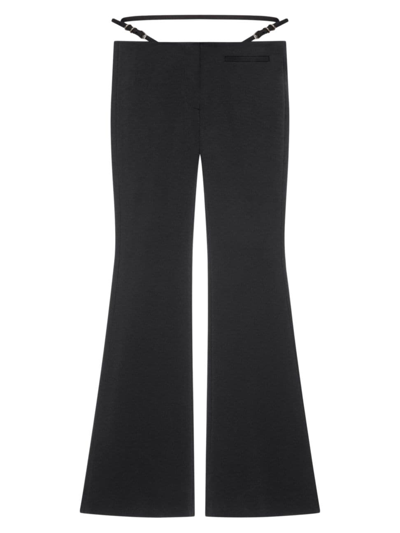 Shop Givenchy Women's Voyou Flare Tailored Pants In Punto Milano In Black