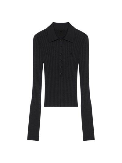 Shop Givenchy Women's Polo Sweater In Wool In Black