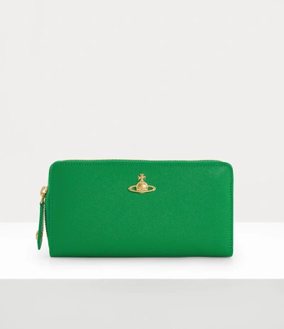 Shop Vivienne Westwood Zip Round Wallet In Bright-green