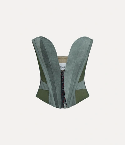 Shop Andreas Kronthaler Audrey Corset In Dark-green