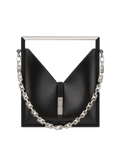 Shop Givenchy Women's Micro Cut Out Shoulder Bag In Box Leather With Chain In Black
