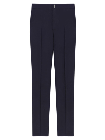 Shop Givenchy Men's Slim Fit Pants In Technical Wool In Navy Blue