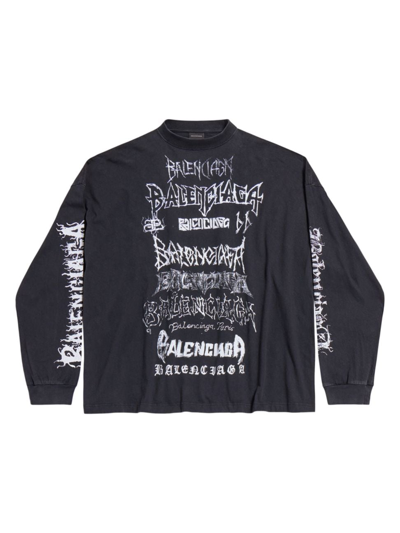Shop Balenciaga Diy Metal Long Sleeve Medium Fit T-shirt In Black