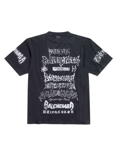 Shop Balenciaga Men's Diy Metal Large Fit T-shirt In Black