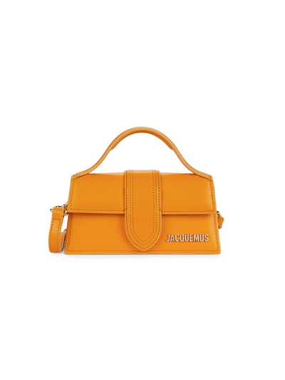 Shop Jacquemus Women's Le Bambino Leather Crossbody Bag In Dark Orange