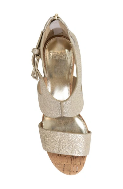 Shop Donald Pliner Metallic Sandal In Platino