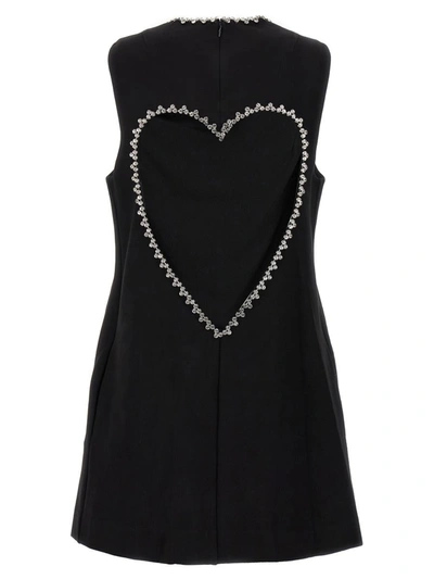 Shop Area 'crystal Heart Back' Dress In Black